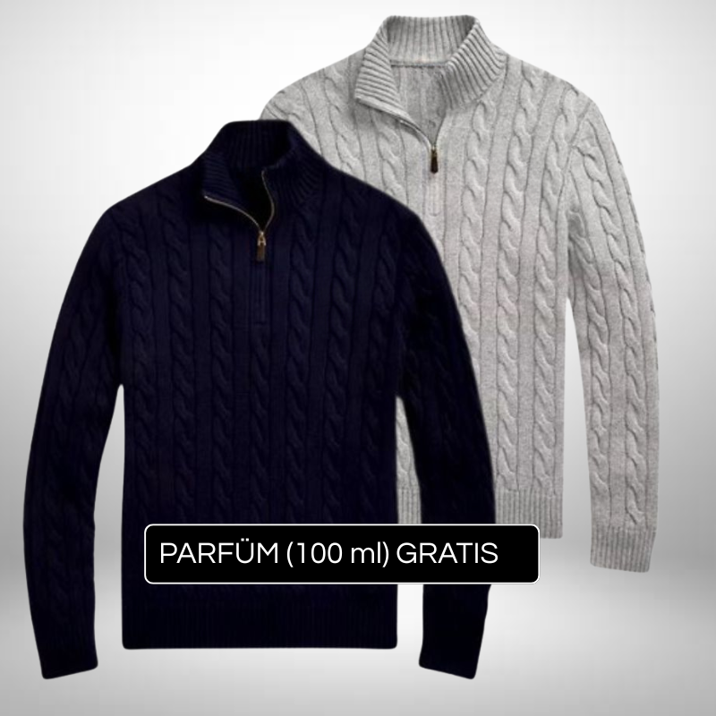 2er Set Strickpullover mit Half-Zip – Eleganz & Modernität + Gratis Geschenk
