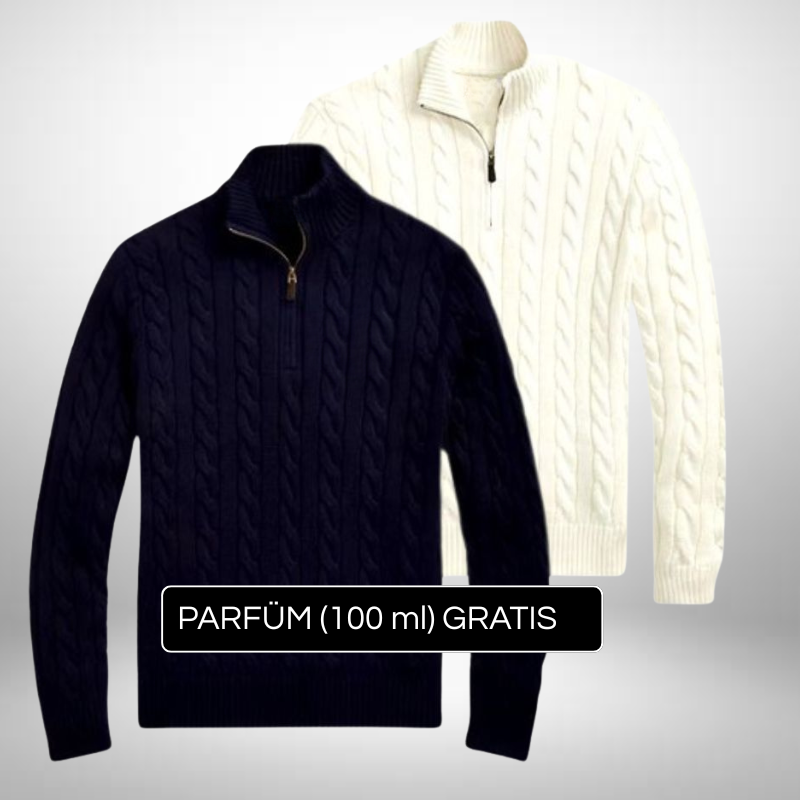 2er Set Strickpullover mit Half-Zip – Eleganz & Modernität + Gratis Geschenk