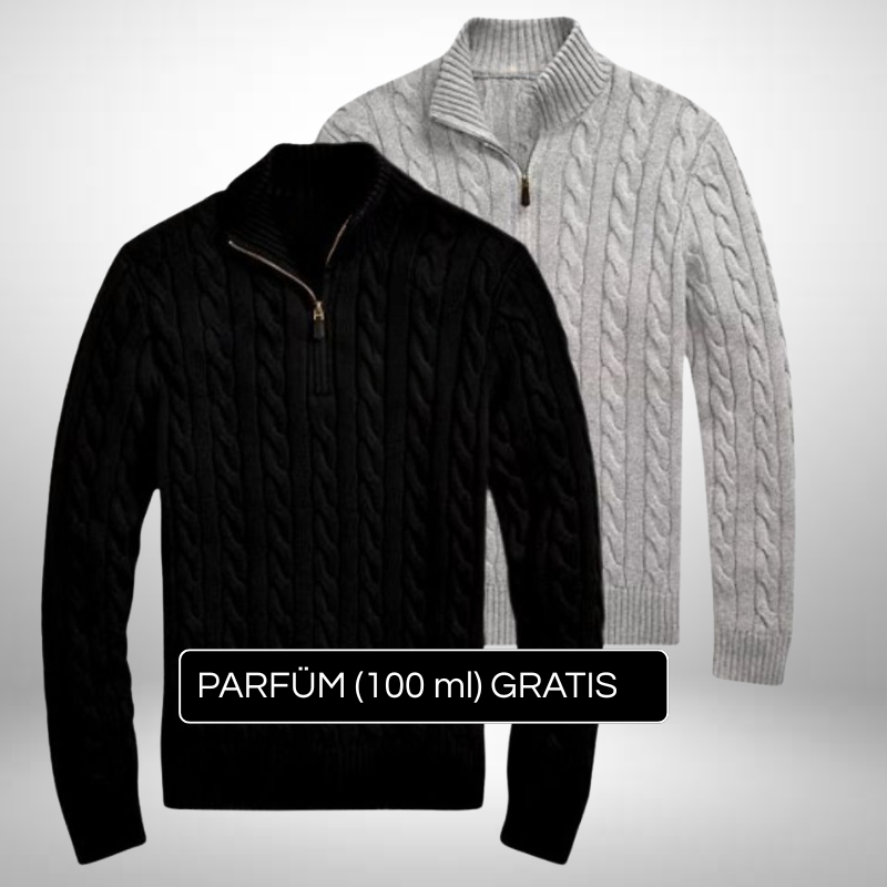 2er Set Strickpullover mit Half-Zip – Eleganz & Modernität + Gratis Geschenk