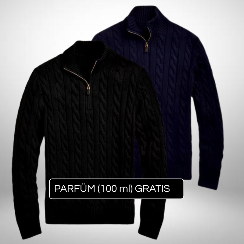 2er Set Strickpullover mit Half-Zip – Eleganz & Modernität + Gratis Geschenk