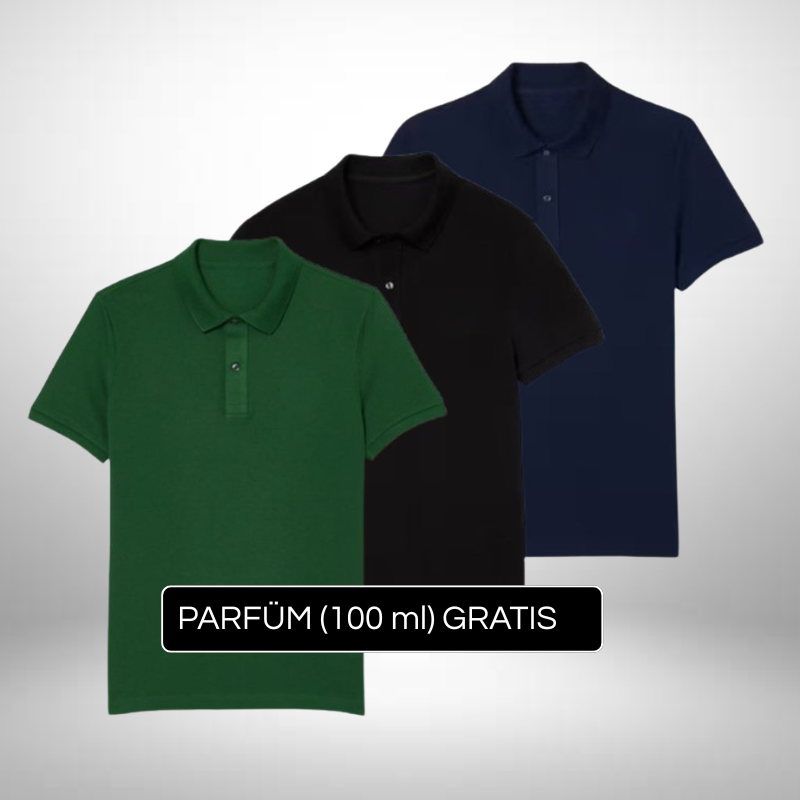 3er Set Elegante Poloshirts – Zeitloser Stil + Gratis Geschenk