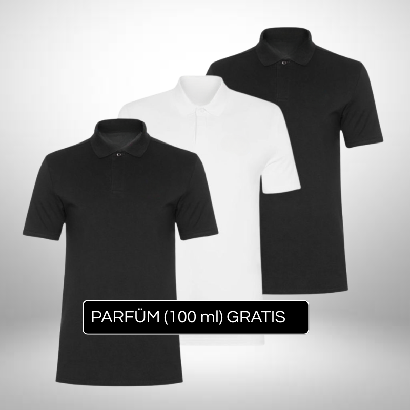 3er Set Klassische Poloshirts – Zeitlose Eleganz + Gratis Geschenk