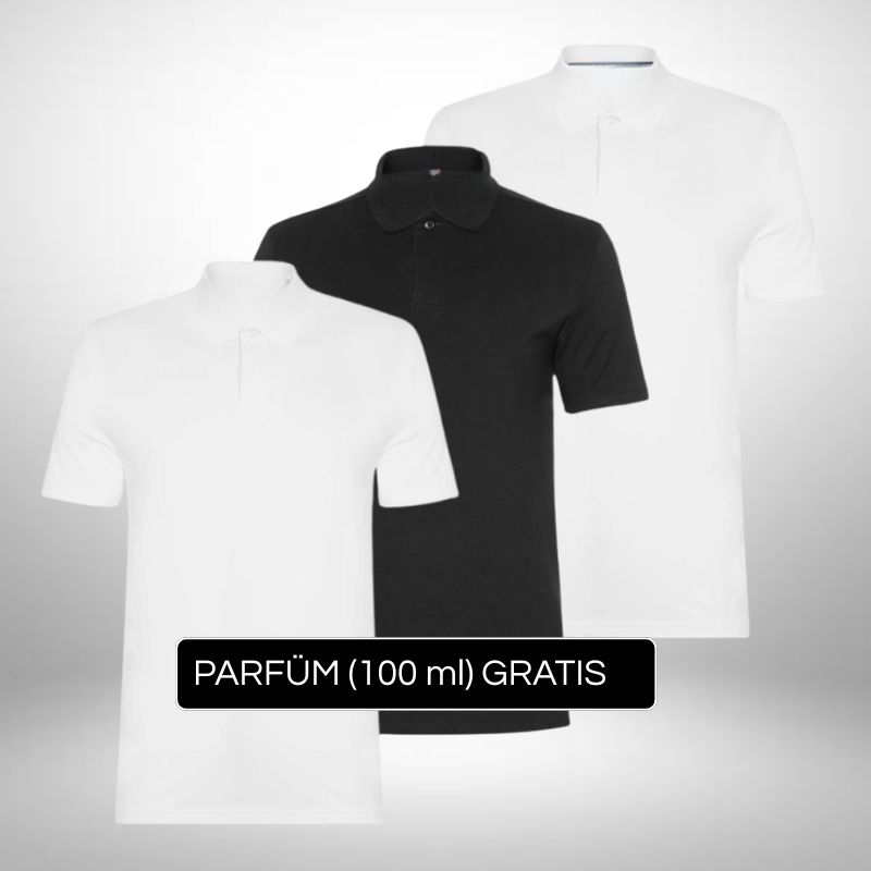 3er Set Klassische Poloshirts – Zeitlose Eleganz + Gratis Geschenk