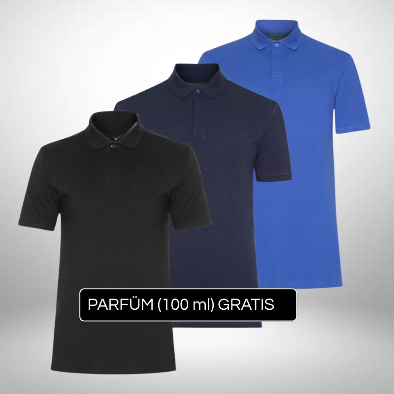 3er Set Klassische Poloshirts – Zeitlose Eleganz + Gratis Geschenk