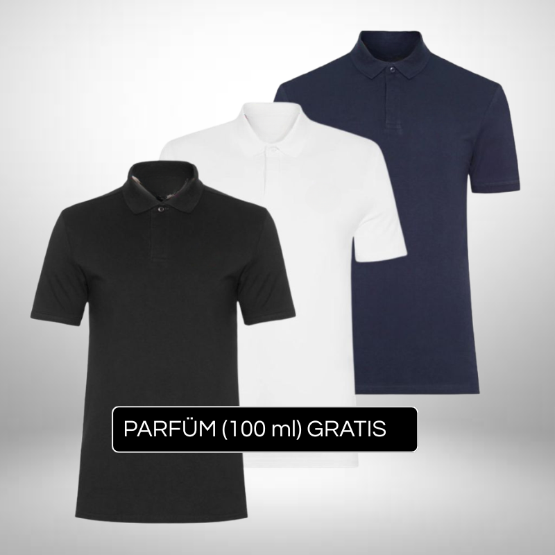 3er Set Klassische Poloshirts – Zeitlose Eleganz + Gratis Geschenk