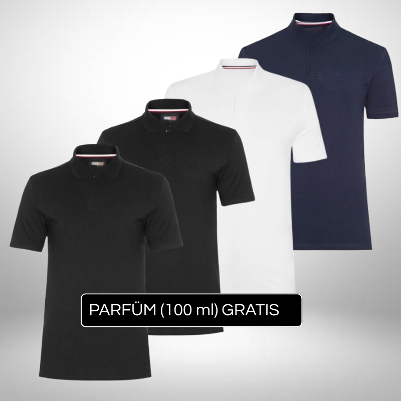 4er Set Klassische Poloshirts – Zeitloser Stil + Gratis Geschenk