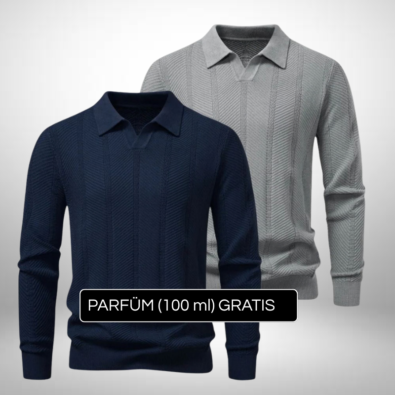 2er Set Strukturierte Poloshirts – Eleganz & Textur + Gratis Geschenk