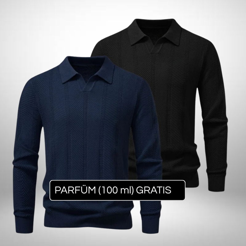 2er Set Strukturierte Poloshirts – Eleganz & Textur + Gratis Geschenk