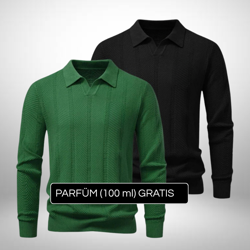 2er Set Strukturierte Poloshirts – Eleganz & Textur + Gratis Geschenk