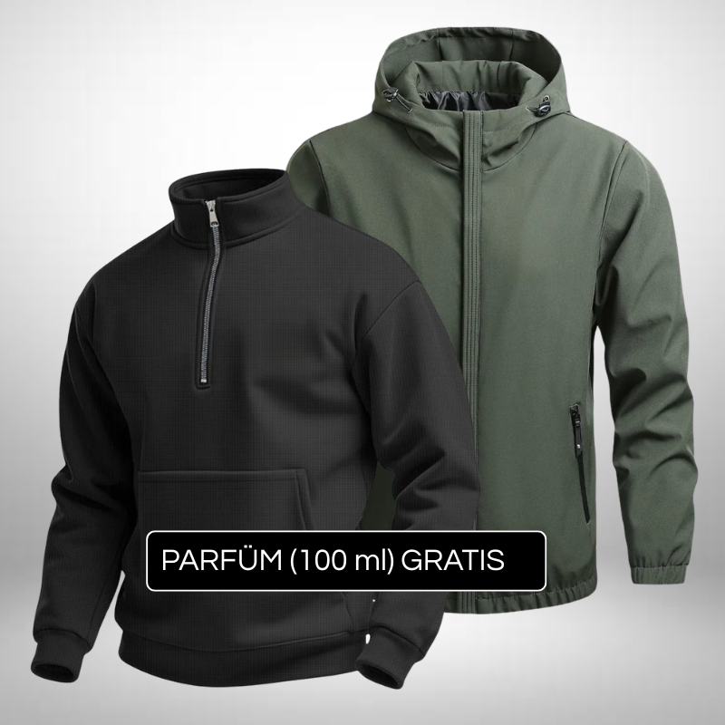 Premium Set Pullover + Winterjacke – Eleganz & Schutz + Gratis Geschenk