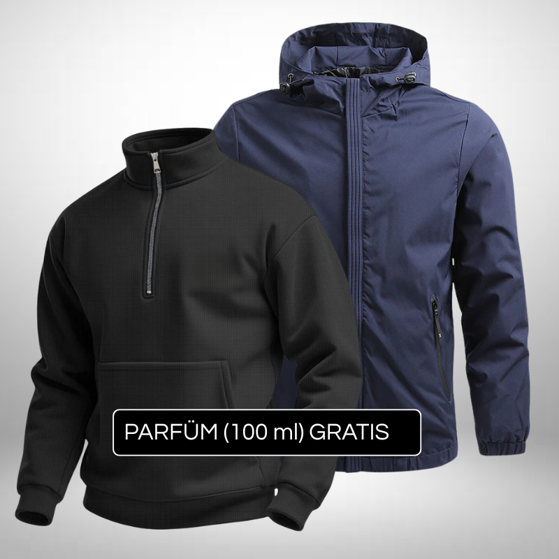 Premium Set Pullover + Winterjacke – Eleganz & Schutz + Gratis Geschenk