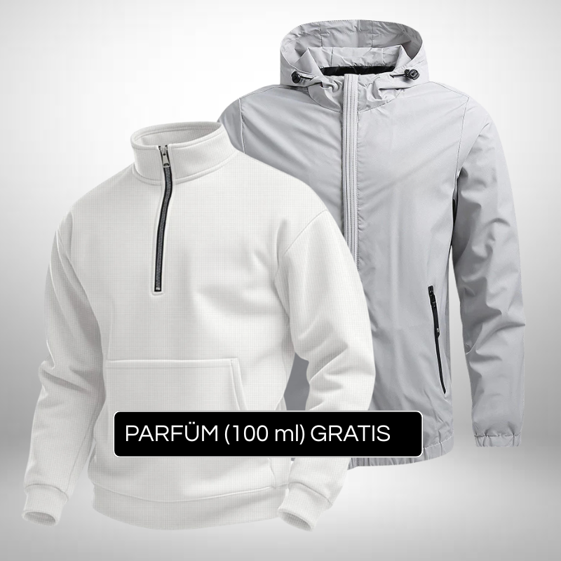 Premium Set Pullover + Winterjacke – Eleganz & Schutz + Gratis Geschenk