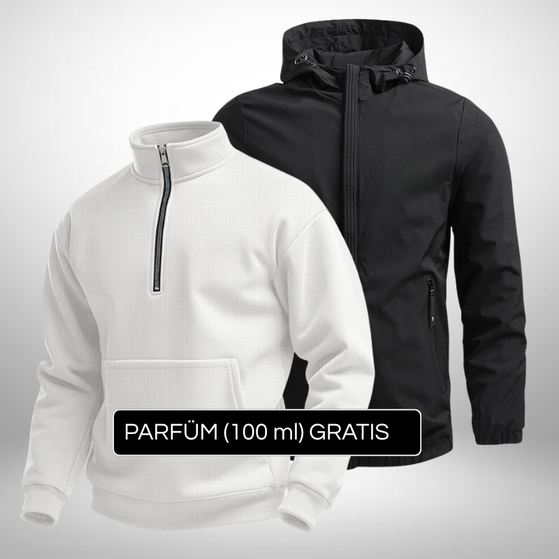 Premium Set Pullover + Winterjacke – Eleganz & Schutz + Gratis Geschenk