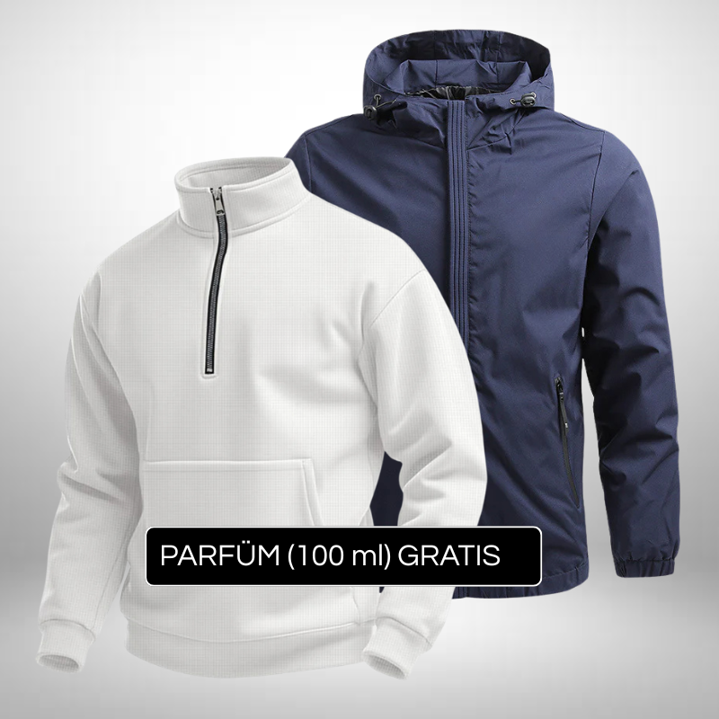 Premium Set Pullover + Winterjacke – Eleganz & Schutz + Gratis Geschenk