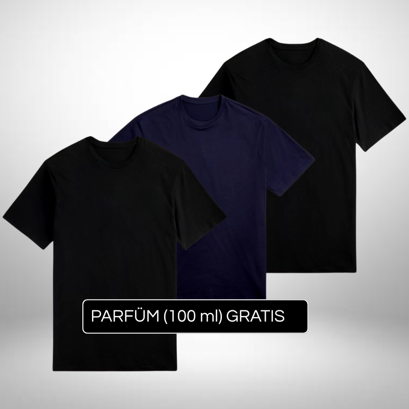3er Set Klassische T-Shirts – Zeitlose Eleganz + Gratis Geschenk
