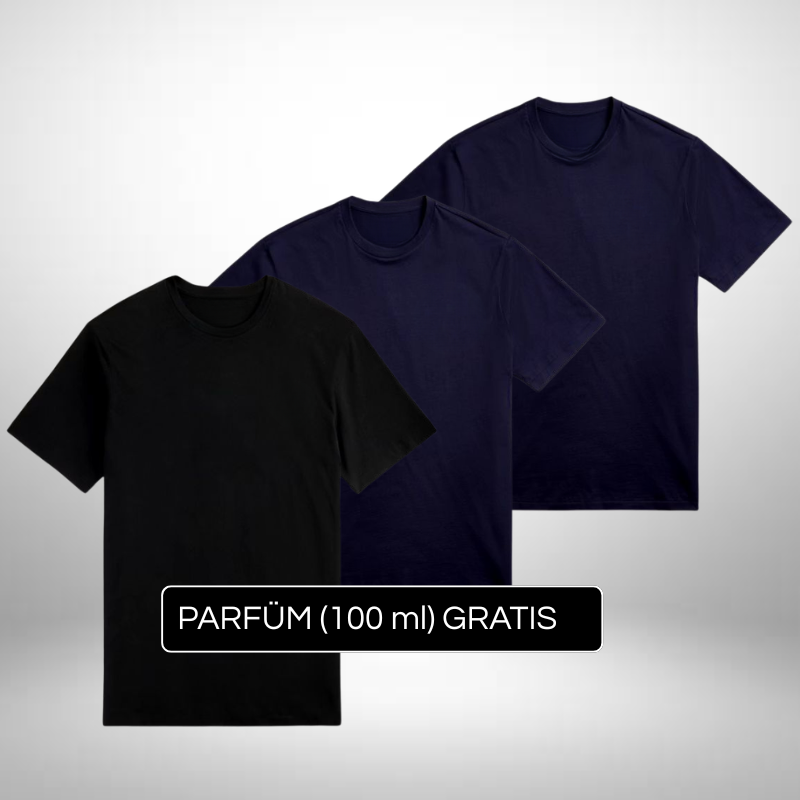 3er Set Klassische T-Shirts – Zeitlose Eleganz + Gratis Geschenk