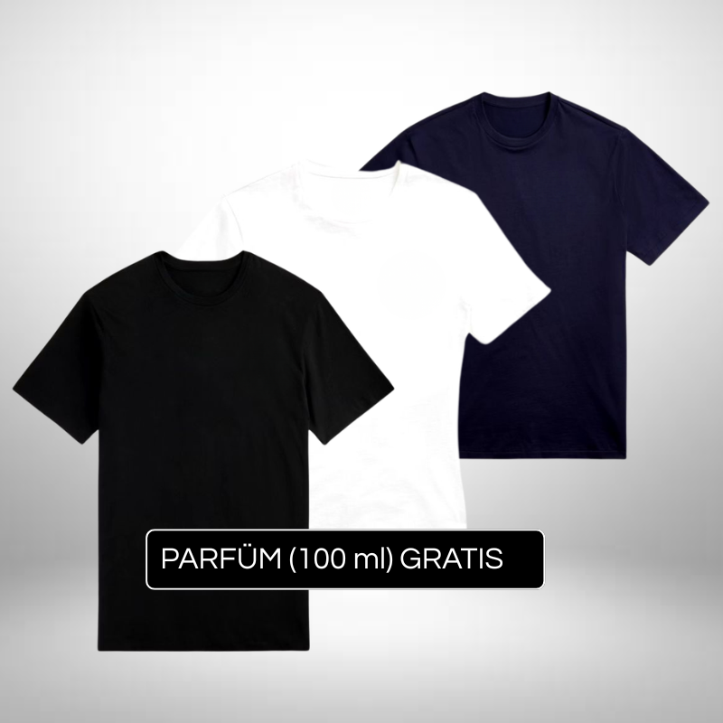 3er Set Klassische T-Shirts – Zeitlose Eleganz + Gratis Geschenk
