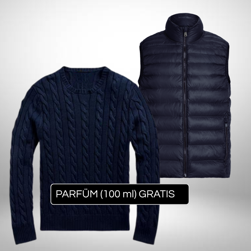 Premium Set Strickpullover + Weste – Eleganz & Vielseitigkeit + Gratis Geschenk