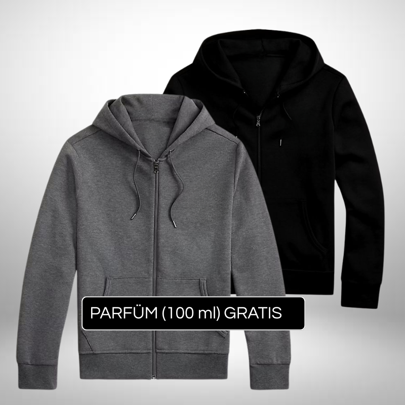 2er Set Kapuzenjacken mit Reißverschluss – Komfort & Stil + Gratis Geschenk