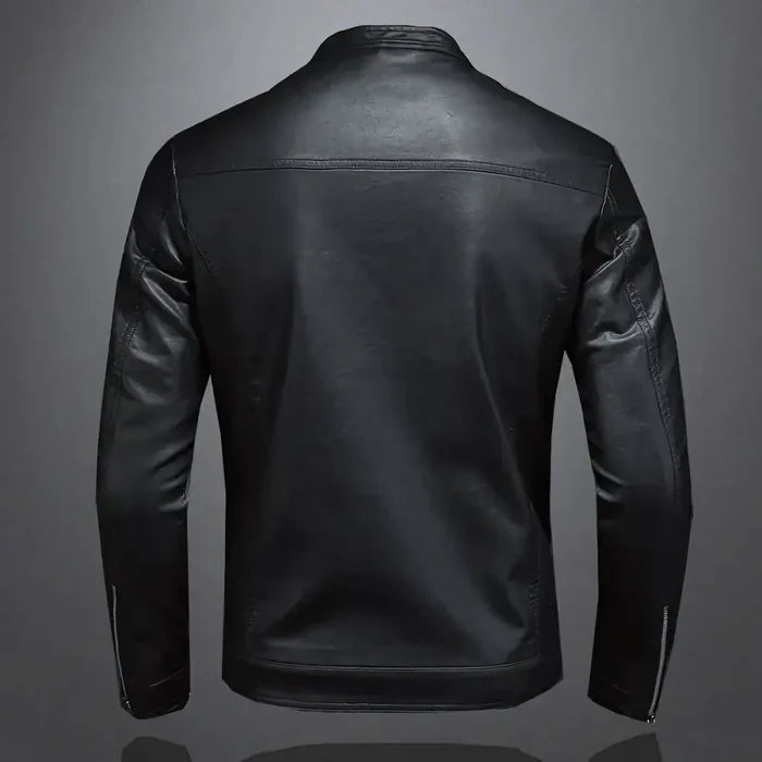 Herren-Lederjacke mit Reißverschluss und geradem Schnitt | Potenza