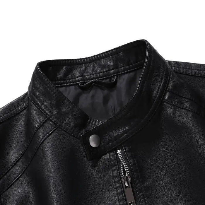 Herren-Lederjacke mit Reißverschluss und geradem Schnitt | Potenza