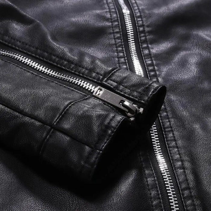 Herren-Lederjacke mit Reißverschluss und geradem Schnitt | Potenza