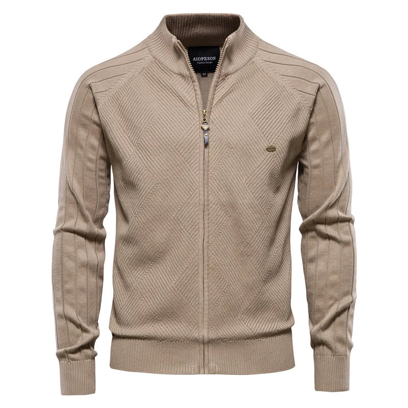 Herren-Strickpullover mit Reißverschluss und Strukturmuster | Veneto