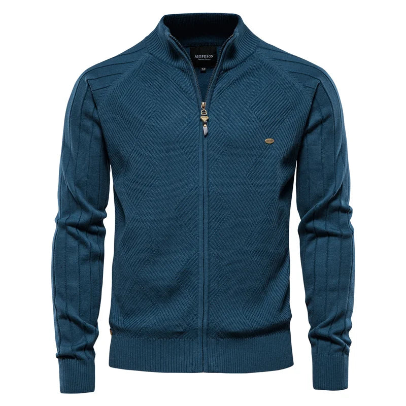 Herren-Strickpullover mit Reißverschluss und Strukturmuster | Veneto