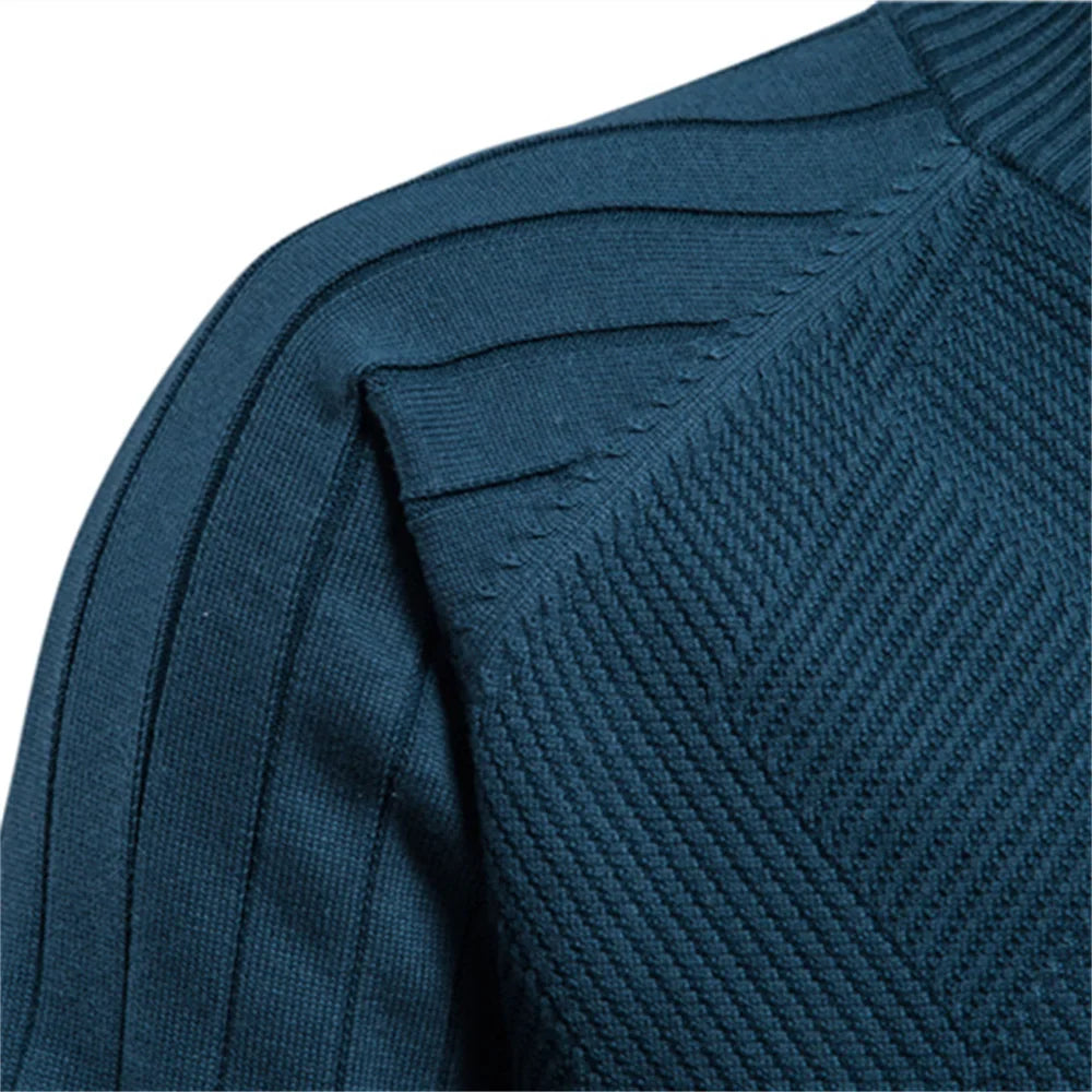 Herren-Strickpullover mit Reißverschluss und Strukturmuster | Veneto