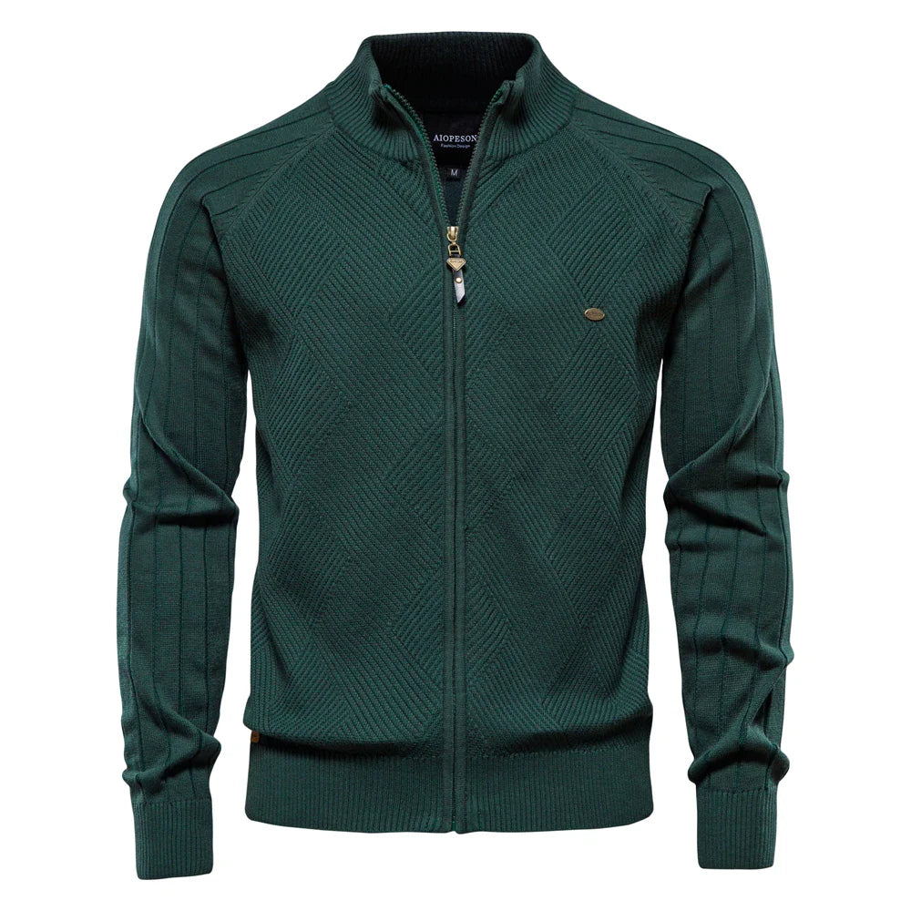 Herren-Strickpullover mit Reißverschluss und Strukturmuster | Veneto